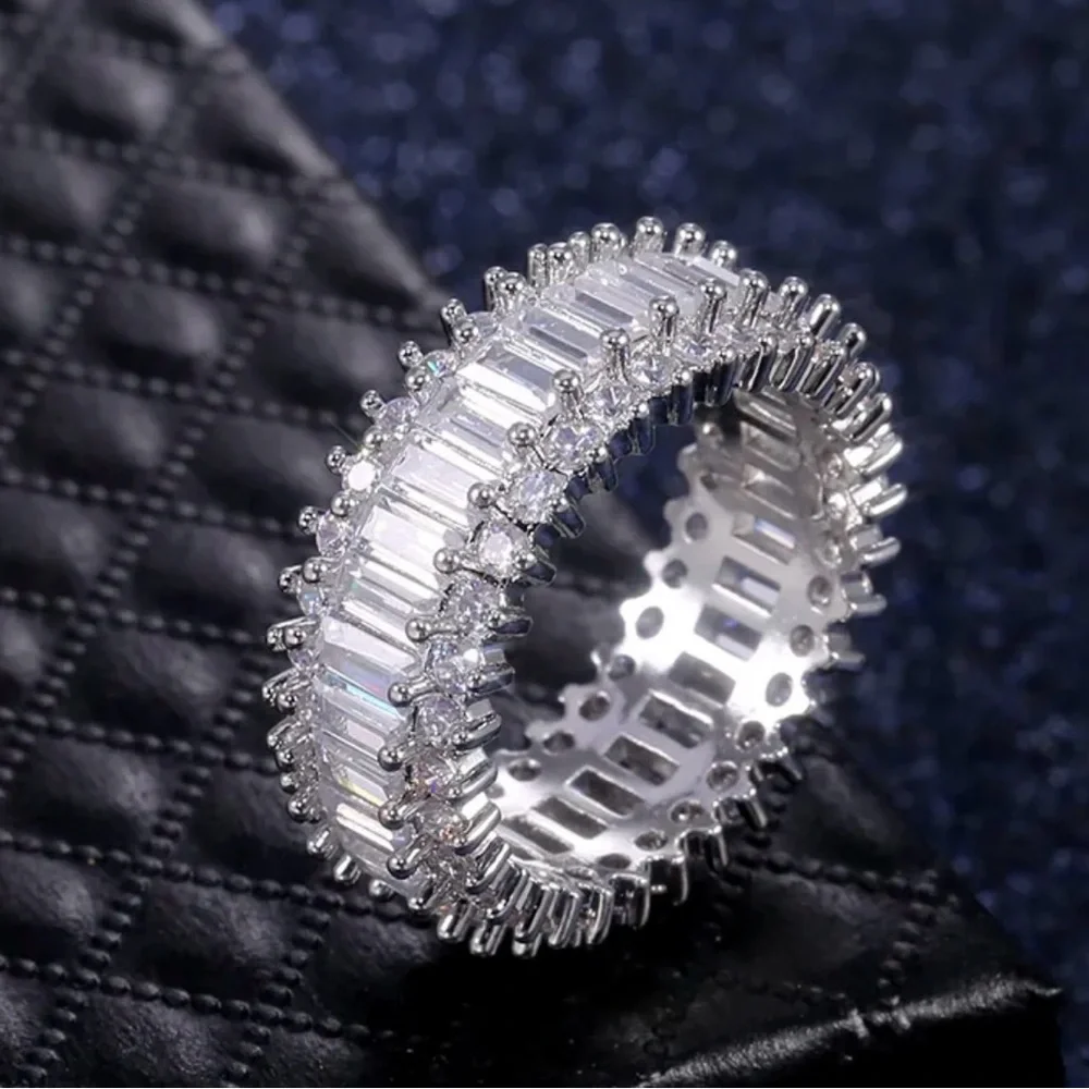 Artisan Silver Baguette and Pavé Eternity Ring - Picture 3 of 8